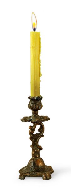 Candelabros retro con velas, aislados en blanco
 - Foto, imagen
