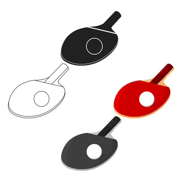 Ping-pong icon cartoon. Single sport icon from the big fitness, healthy, workout cartoon. - Vector, Image