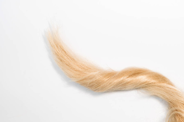 Vaaleat luonnolliset hiusten pidennykset eristetty valkoisella taustalla. Leikkaus patch, kopioi tilaa
 - Valokuva, kuva
