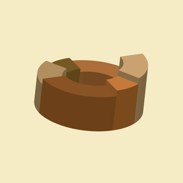 Infographie 3D, cercle de donut divisé en secteurs graphiques
 - Vecteur, image