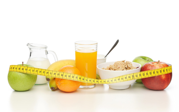 Healthy breakfast and measuring tape - Fotó, kép