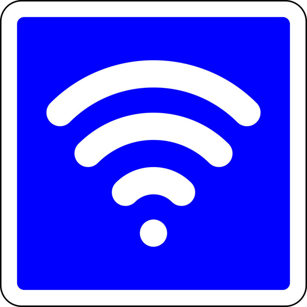 Ασύρματη σύνδεση διαθέσιμες μπλε σημάδι - Φωτογραφία, εικόνα