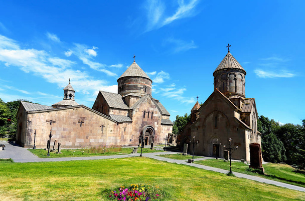 Ancient cross-dome stone churches of the eleventh century in orthodox monastery - Fotoğraf, Görsel