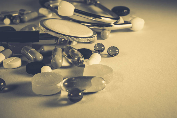Antecedentes farmacéuticos. productos médicos para el tratamiento, productos de la industria farmacéutica
 - Foto, imagen