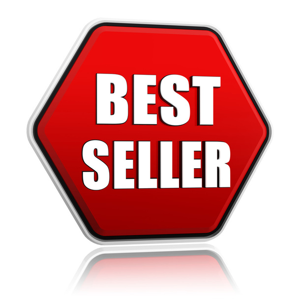 best seller in red hexagon banner - Photo, Image