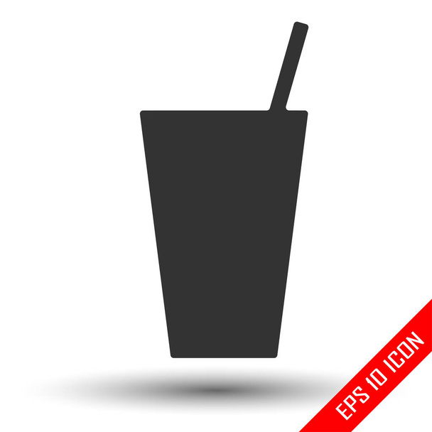 Coke icon. Beverage icon. Glass of coke vector. Flat icon of coke glass. - Vector, Image