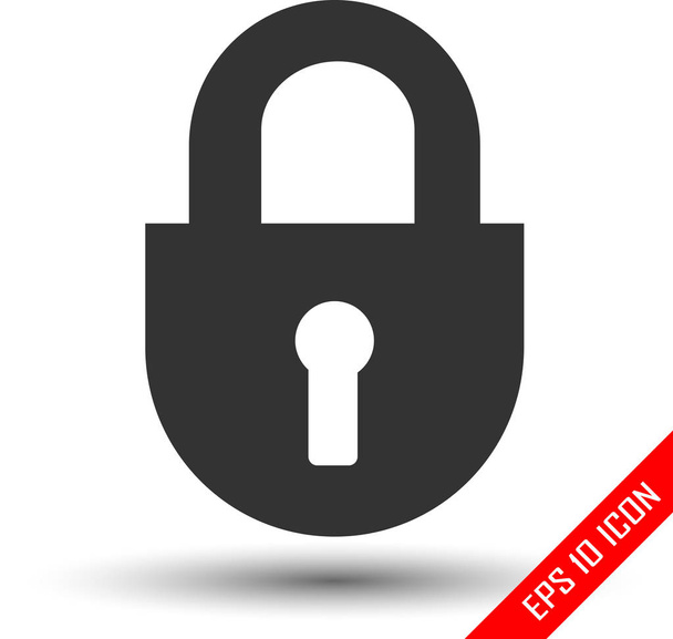 Lock icon. Flat icon of lock. Lock EPS. Vector illustration. - Vector, Image