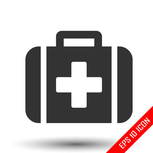 Medische kit pictogram. EHBO teken. Platte icoon van medische kit geïsoleerd op een witte achtergrond. Vectorillustratie. - Vector, afbeelding