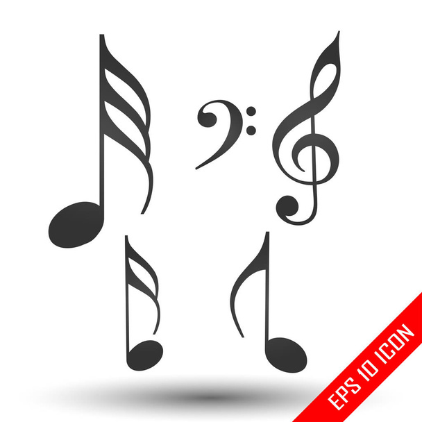 Icône notes de musique. Logo plat simple de notes de musique isolées sur fond blanc. Illustration vectorielle
. - Vecteur, image