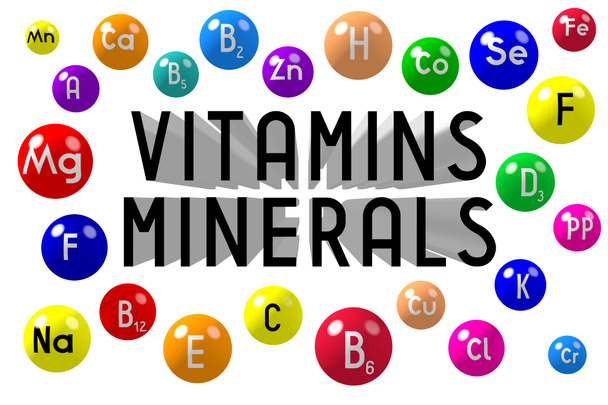 Vitamins and minerals concept - 3D illustration - Photo, Image
