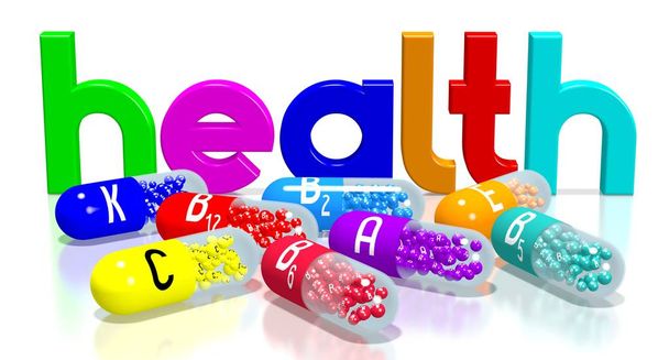 Conceito de saúde - pílulas coloridas
 - Foto, Imagem