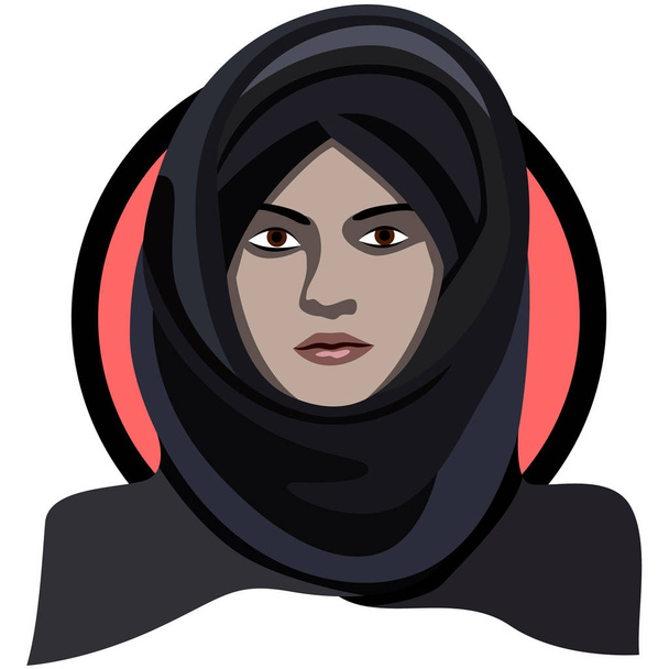 Moslimvrouw hijab gelijkheid van alle vrouwen in de wereld, kuisheid, vector geïsoleerd op witte achtergrond - Vector, afbeelding