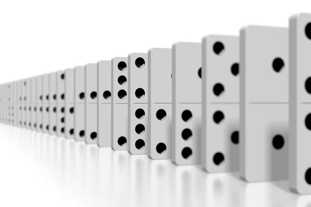 3D beyaz Domino - seçici odak - Fotoğraf, Görsel