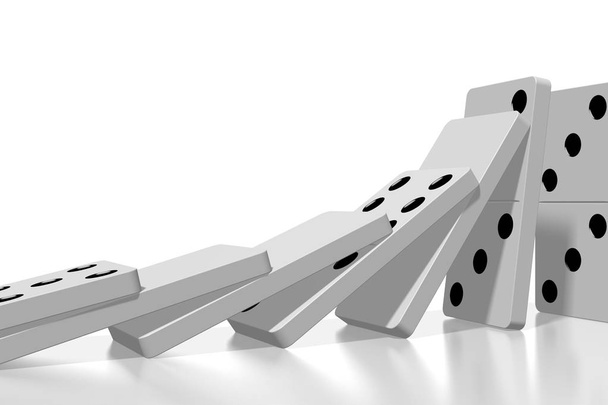 3D branco dominó ilustração
 - Foto, Imagem
