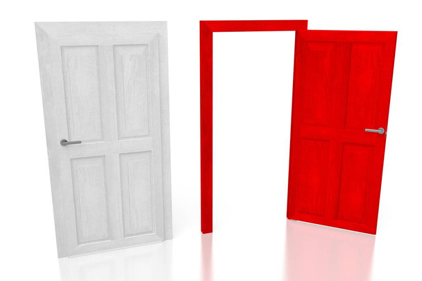 Concepto 3D de dos puertas
 - Foto, imagen