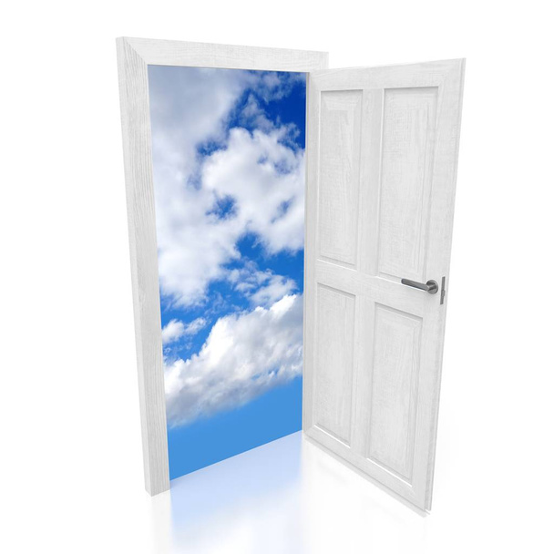 Koncepcja otwartych drzwi 3d - Zdjęcie, obraz