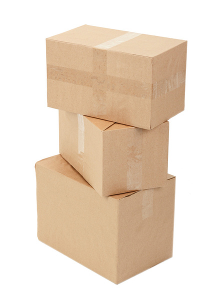 Different cardboard boxes isolated on white - Valokuva, kuva