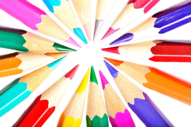Colored pencils isolated on white background - Φωτογραφία, εικόνα