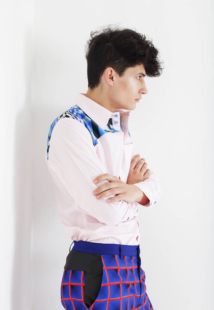 fashion man in colorful shirt  - Фото, изображение