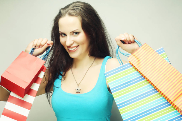woman with shopping bags - Photo, Image