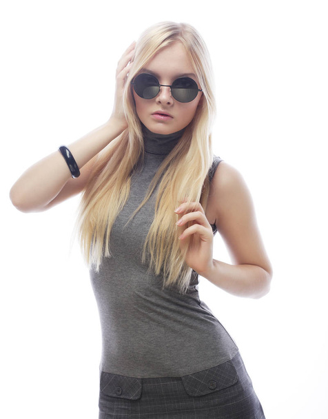 young blond woman with sunglasses - Φωτογραφία, εικόνα