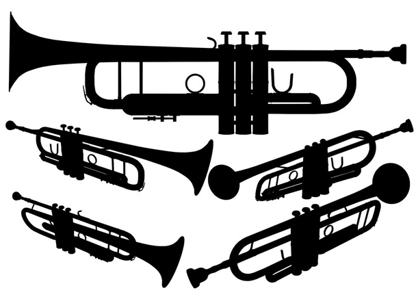Sárgaréz trombita vektor - Vektor, kép