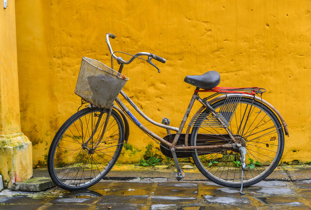 Hoi An, Vietnam - Jan 20, 2019. Bicycle at Hoi An Ancient Town, Vietnam. Hoi An is noted since 1999 as a UNESCO World Heritage Site. - Photo, image