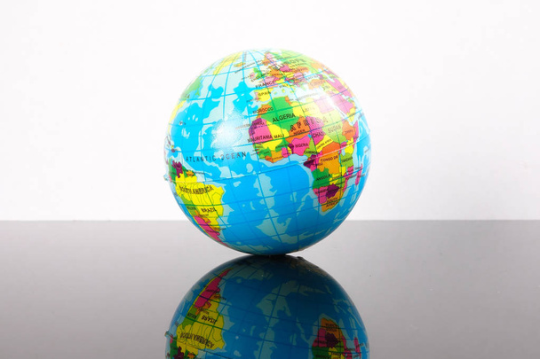 World globe with reflection. Globalization Concept - 写真・画像