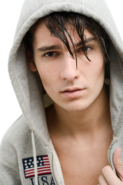 Handsome young man in a hood - Foto, immagini