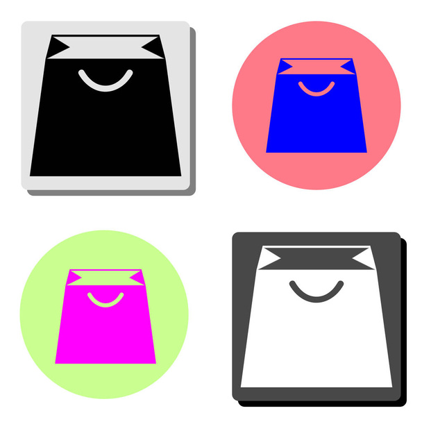 shopping bag. simple flat vector icon illustration on four different color backgrounds - Vettoriali, immagini