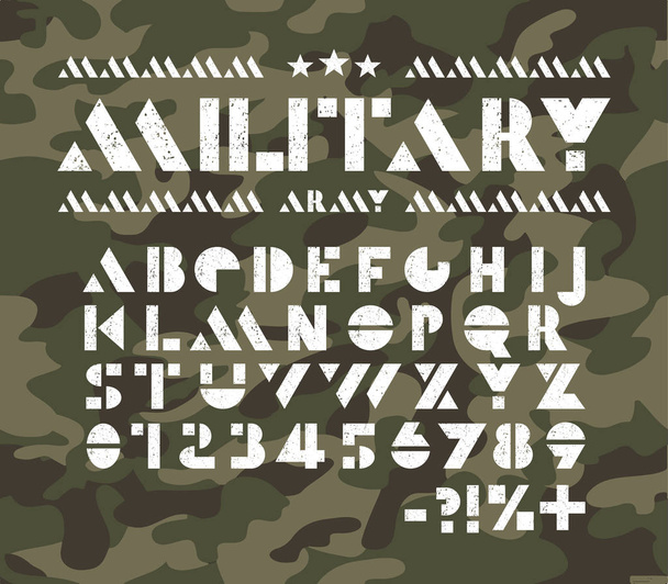 Army or military font. - Vector, Image