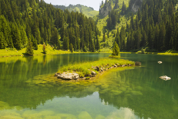 Lake la Mouille in the Alps Mountains, France.  - Photo, Image