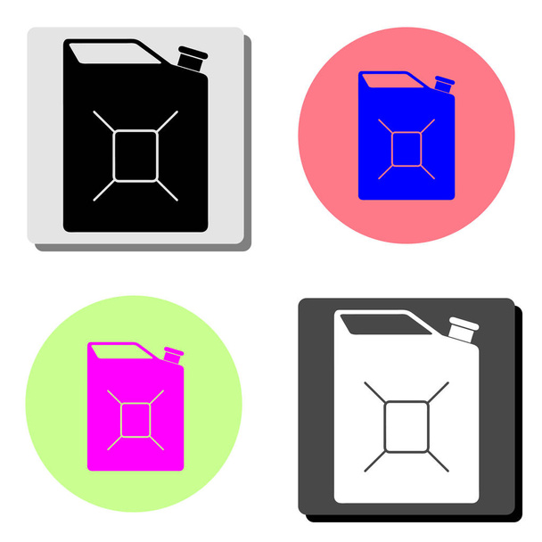 Fuel jerrycan. simple flat vector icon illustration on four different color backgrounds - Vektori, kuva