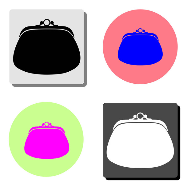 Purse. simple flat vector icon illustration on four different color backgrounds - Vektori, kuva