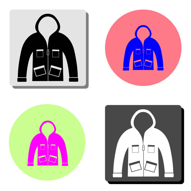 Men jacket. simple flat vector icon illustration on four different color backgrounds - Вектор, зображення