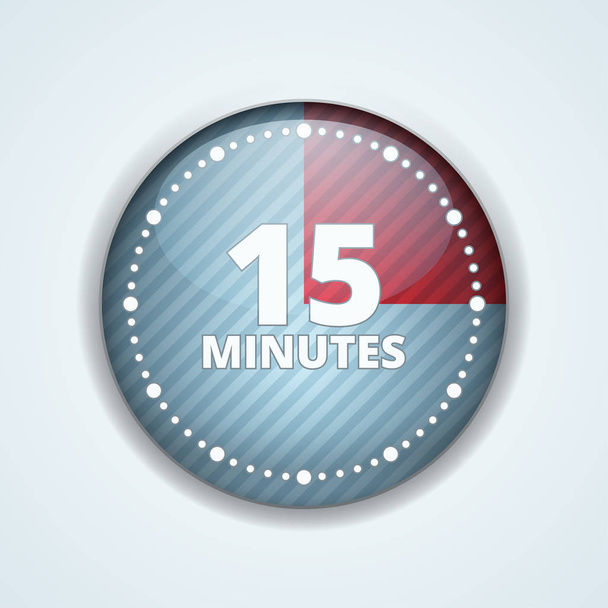 15 minutos Ícone do temporizador isolado no fundo branco, vetor, ilustração
  - Vetor, Imagem