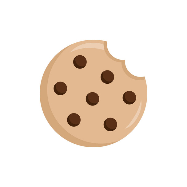 Delicious chocolate chip cookie vector graphic illustration, isolated on white background. - Vector, Image