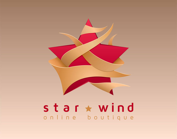 Star logo - emblem for online boutique. Market brand. Front banner store. Vector illustration. - Vector, Image