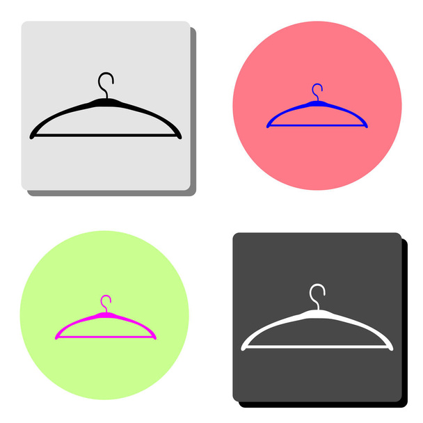 Hanger. simple flat vector icon illustration on four different color backgrounds - Vector, Imagen