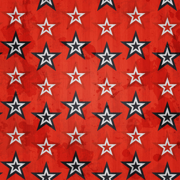 revolution stars seamless pattern with grunge effect - Vektor, obrázek