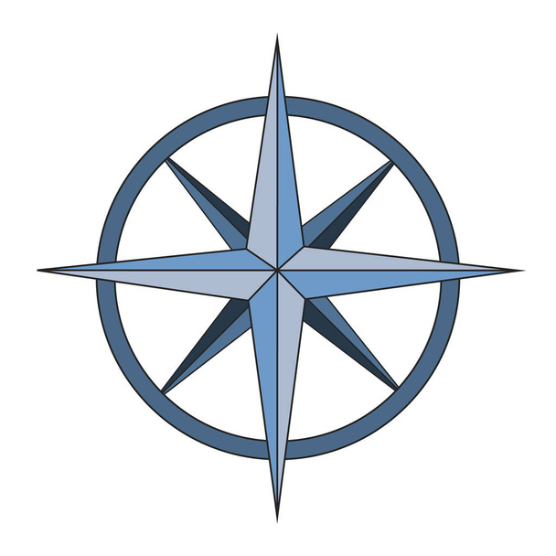 Ilustración vectorial de brújula, aislada sobre fondo blanco. Icono de símbolo de viaje
. - Vector, imagen