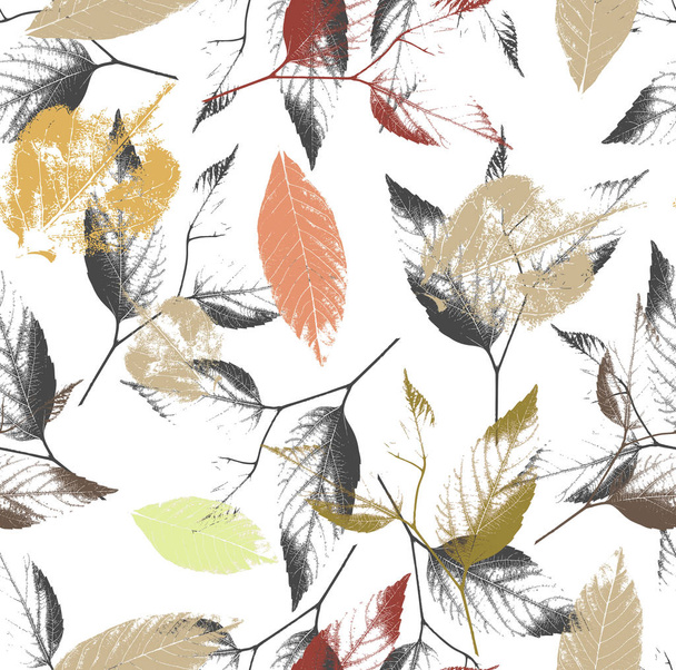 Abstract seamless pattern with leaves and Background with flowers grunge texture - Foto, immagini