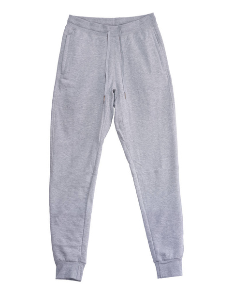 Pantalone da jogger bianco colore grigio vista frontale su sfondo bianco
 - Foto, immagini
