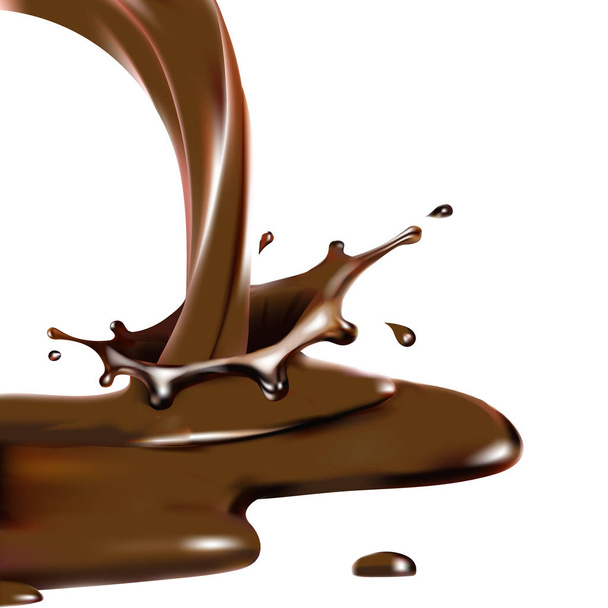 liquid chocolate, caramel or cocoa illustration texture  3d illustration vector - Vektör, Görsel