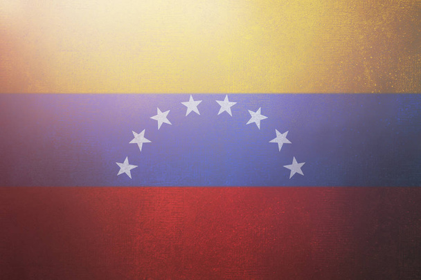 Venezuela flag on concrete wall. Grunge background. - Photo, Image