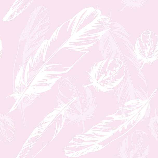 Seamless feather pattern. Vector illustration. - Vector, Image