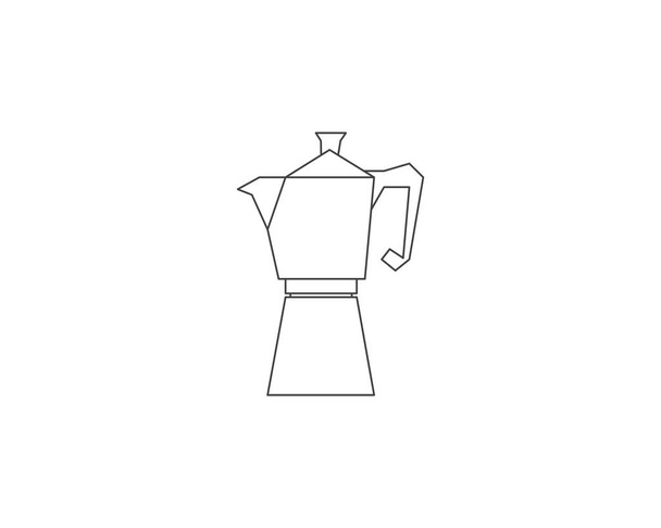 Geyser coffee maker line icon, Coffee pot logo, Coffee maker vector logo, Coffee shop logo, Vector illustration - Vector, Image