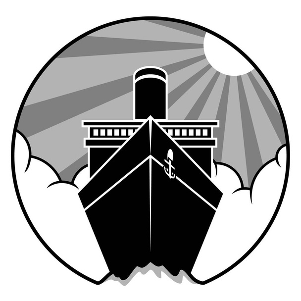 Illustrated sea ship logos in the form of Eps and Jpg that can be edited. JPG images are 4000x4000 pixels so they won't break if enlarged. This picture is suitable for company logos, association logos or port logos and can also be for t-shirts. - Vector, Image