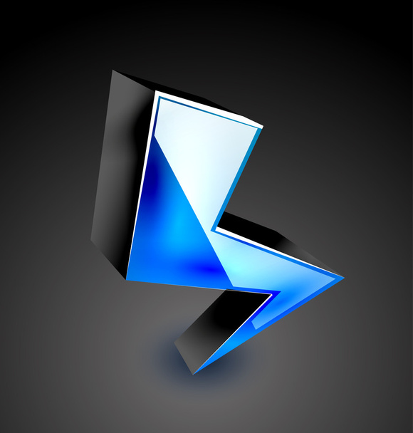 Vector 3d color lightning icon - Vector, Image