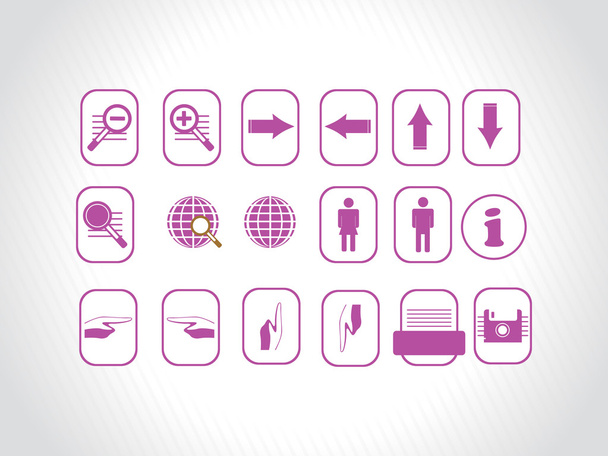 Beautiful web icons, purple - Vector, imagen